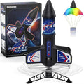 Rocket Launcher for Kids Automatic Launch 200 Feet Air Rocket Toy for Boy 10 Years Old Air Rocket with Safety Parachute and LED Outdoor Rocket Kits Toys Gifts for Kids Age 5 6 7 8 9 10 11 12