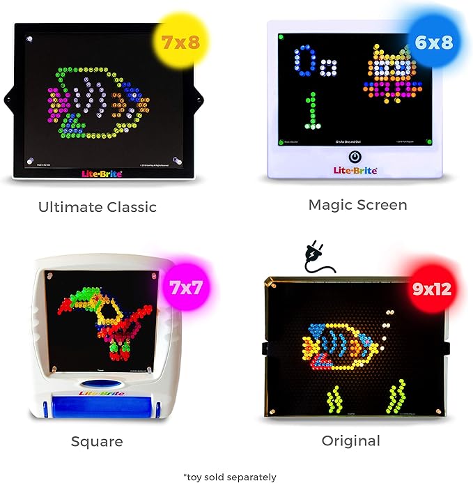 lllumiPeg Zoo Refill templates for Basic Fun Lite Brite Magic Screen Retro Style (12 Sheets, 6x8)