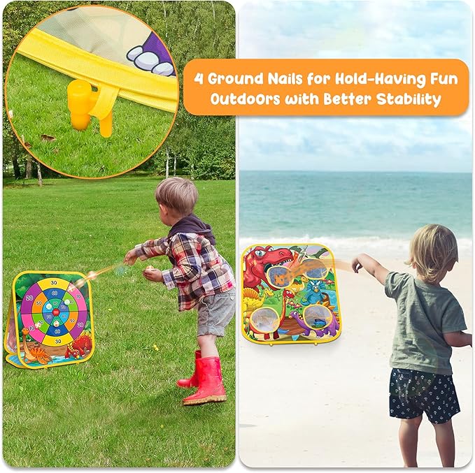 Bean Bag Toss Game for Kids - Cornhole Board Outdoor Toys for Toddlers -Party Activities Carnival Outside Yard Backyard Beach Lawn Games Toy for Kid Boys Girls Age 3 4 5 6 7 8 Year Old Birthday Gifts