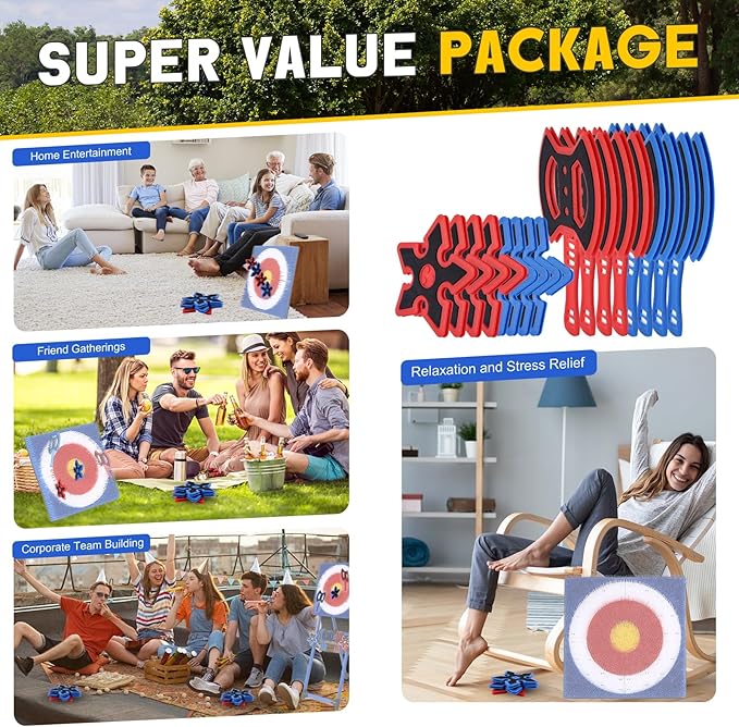 Throwing Axe for Axe Throwing Game for Backyard, Throwing Axe Set with Throwing Star for Outdoor Games, Durable and Fun for All Ages