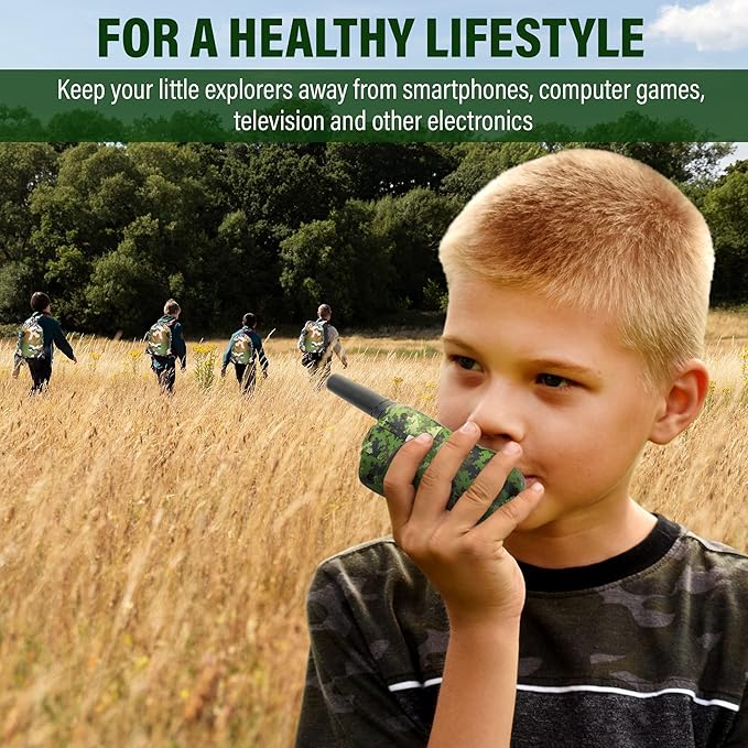 Outdoor Adventure Kit for Kids – Premium Camouflage Camping Gear with Walkie-Talkies – Military Style Toys – 10 in 1 Bundle – Ideal for All Ages and Genders