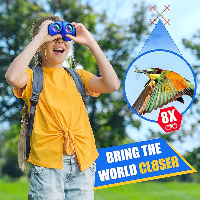LET'S GO! Binocular for Kids, Compact High Resolution Shockproof Binoculars