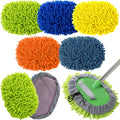Layhit 5 Pcs Car Wash Mitt Set, Brush Not Included, Microfiber Mitt Cleaning Car Truck Washing Tools Kit RV Pickup Chenille Scratch Replacement(Multicolor)