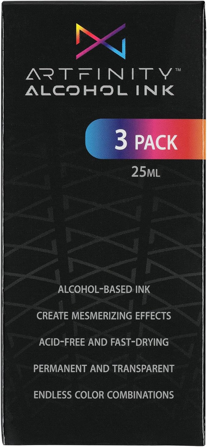 Alcohol Inks 3 Pack - Vibrant, Professional, Dye-Based Alcohol Inks for Artfinity Alcohol Markers, Artists, Drawing, & More! - Night Blue B8-85