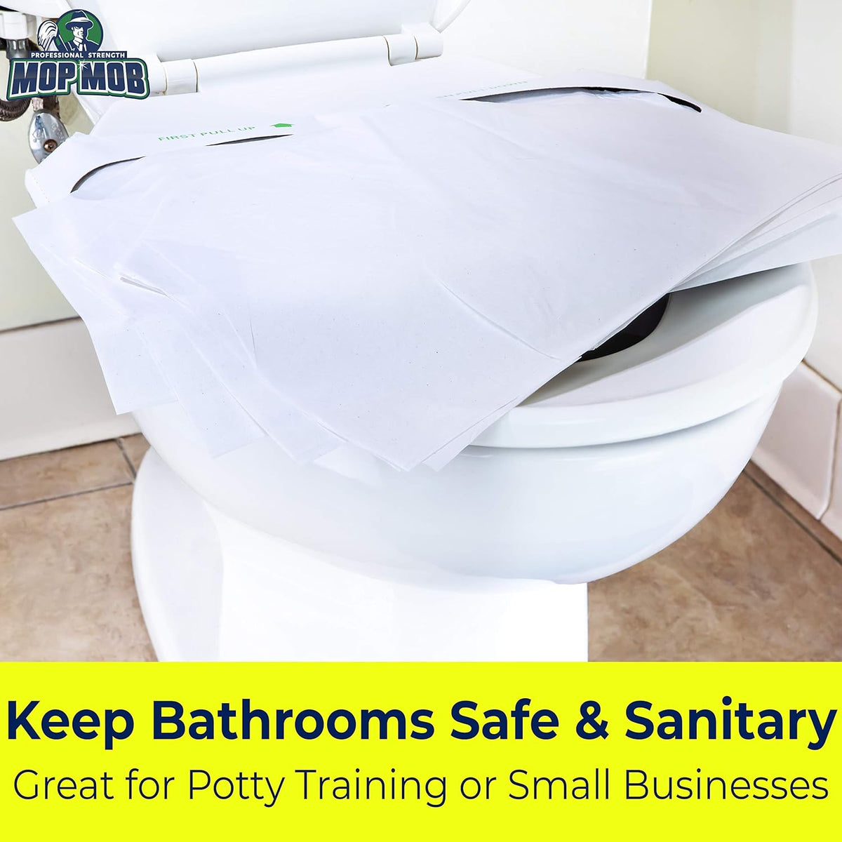 Biodegradable Half-Fold Toilet Seat Covers 250Pk. Self-Flushing, Disposable Potty Papers Keep Toilets Clean and Family Healthy. Mess-Free Paper Safety Covers for Commercial, Home, Travel and Kids Use