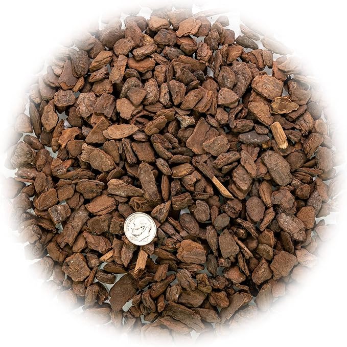 Premium Grade New Zealand Pinus Radiata Bark by Gardenera - Organic Hand Mixed New Zealand Pine Bark for Orchids - Medium Chips 9-12mm - 1 Quart