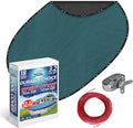 Winter Swimming Pool Cover for 12 ft x 18 ft Aboveground Oval Pool Size, Durable Choice Series, Solid Material, Color - Marine Teal, Pool Cover Choice 391218-4CHOICE
