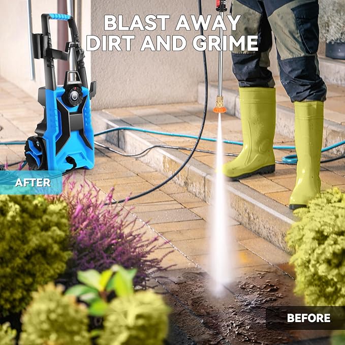 5000PSI Pressure Cleaner 4.0 GPM Adjustable Pressure,4.0 GPM Power Cleaner with Foam Cannon,4 Nozzles,33FT Hose and 500ml Soap Bottle for Home/Cars/Driveways/Patios/Fences