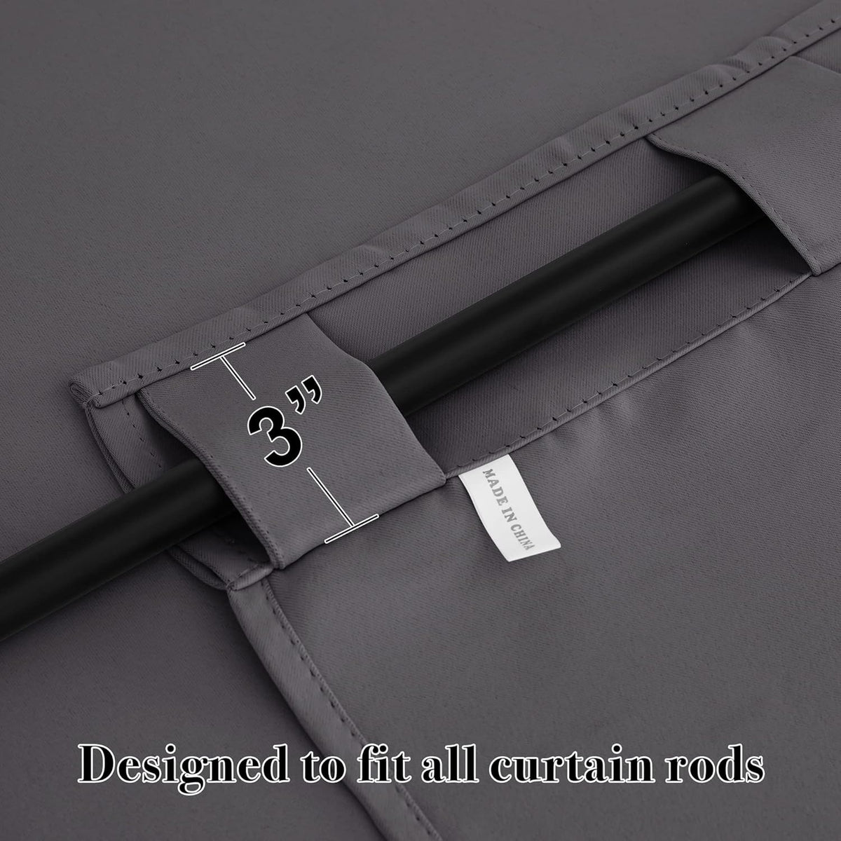 RYB HOME Blackout Grey Curtains - Thermal Insulated Window Treatments Long Panels, Back Tab Top, Privacy Curtains for Bedroom Dining, 42 Wide x 72 Long, Gray, Set of 2