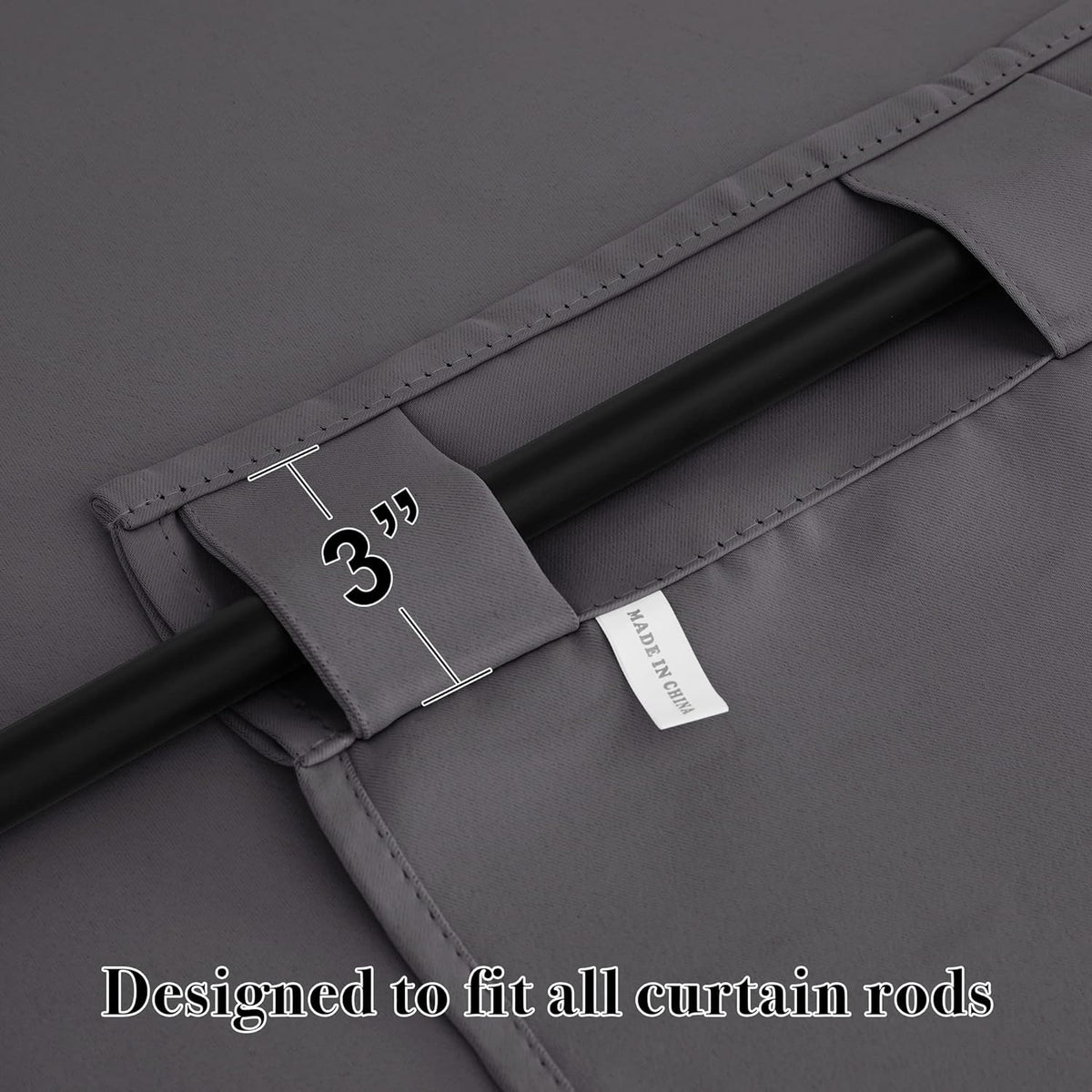 RYB HOME Blackout Curtains for Living Room, Back Tab & Rod Pocket Top Insulating Window Decor for Bedroom Dining Classroom Home Office, W 62 x L 63, Grey, 2 Panels