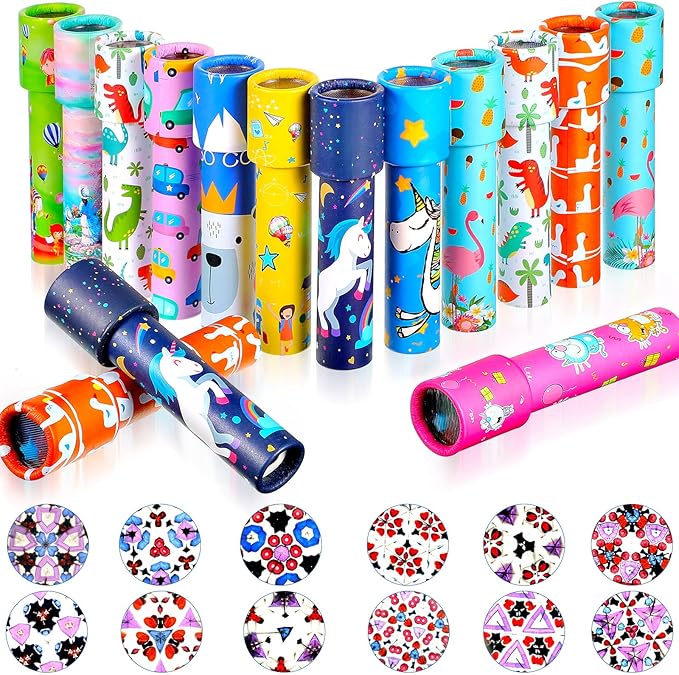 15 Pcs Classic Kaleidoscopes Kids Birthday Party Favor Old Fashioned Vintage Educational Toys Stocking Stuffers Goodie Bag Fillers for Classroom School Return Gifts Carnival Prizes (Lovely Style)