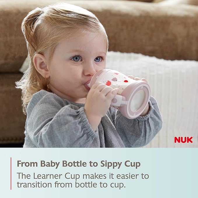 NUK Learner Cup, 6+ Months, Timeless Collection, Amazon Exclusive, 5 Oz, Pack of 2 – BPA Free, Spill Proof Sippy Cup