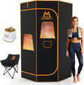 Portable Sauna for Home, Extra Large Sauna Box, Thickened 600D Thermal Sauna Tent, 3L 1500W Steamer, 9 Levels Heat, 99 Mins Timer, 450LBS Folding Chair, Black