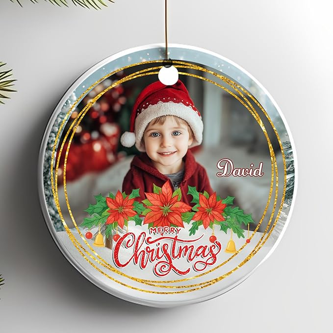 Personalized Baby Christmas Ornament 2025 - Custom Photo Ornament for New Babies - Sweet New Parents, Mom, Dad Keepsake - Christmas, Birthday Gift for Newborn, Boy, Girls, Mom, Dad, Family