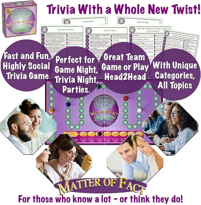 Matter of Fact — Fast-Paced, Rapid-Fire Trivia Challenge with Quirky Categories — Adult & Family Game Night Fun