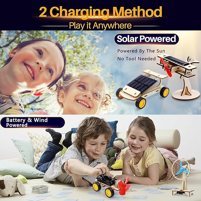 STEM Kits for Kids Ages 8-10-12-14, Stem Toys for Boys Age 8-12, Science Projects, Solar Car Building Kits, Activities Engineering Kit, Gifts for 8 9 10 11 12 Year Old Boys