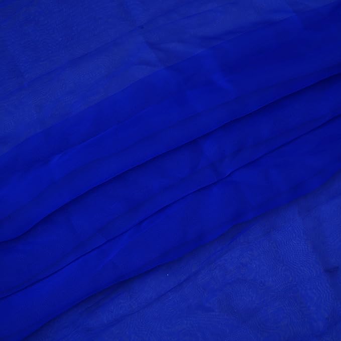 Organza Fabric 10 Yard Bridal Solid Sheer Bolt for Home Décor, Table Décor, Bridal, Fashion, Crafts, Decorations Silky Shiny Organza 44" - (10 Yard, Royal Blue)