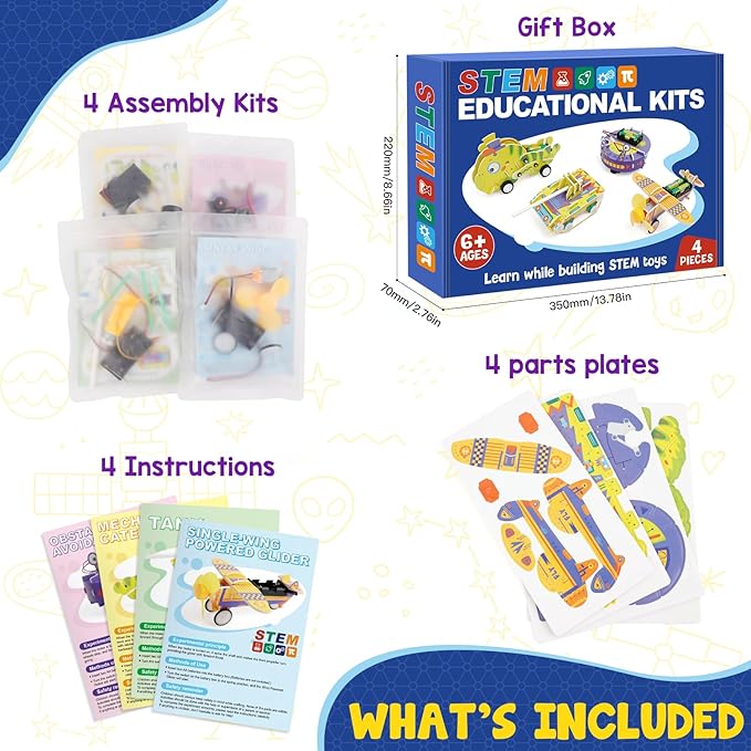 STEM Kits for Kids Age 8-10, STEM Toys for Boys Age 8-12, Science Experiments Robotics Engineering Projects Crafts Robot Building Activities for 6 7 8 9 10 11 12 13 14 Year Old Boys
