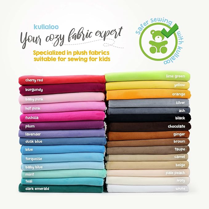 kullaloo Plush Fabric | Solid Blue Minky Fabric for Sewing | Super Soft Cuddle Material | 39.5x29.5 | Plushies, Baby Blankets, Pillows, Dog Beds, Cat Beds, Beanies, Baby Accessories, Apparel & More