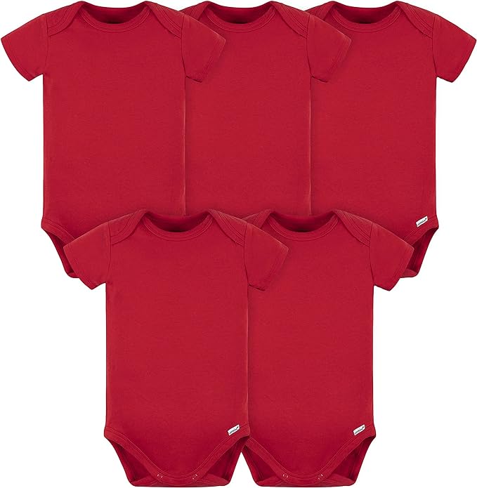 Gerber baby-boys 5 Pack Onesies Multi-packs Bundle Interlock 180 Gsm
