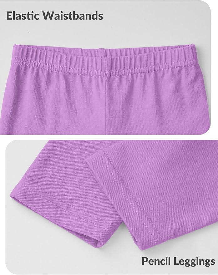 Witwot 5 Pack Toddler Leggings Baby Girl Cotton Pants Toddler Girls Clothes Size 18M-5T