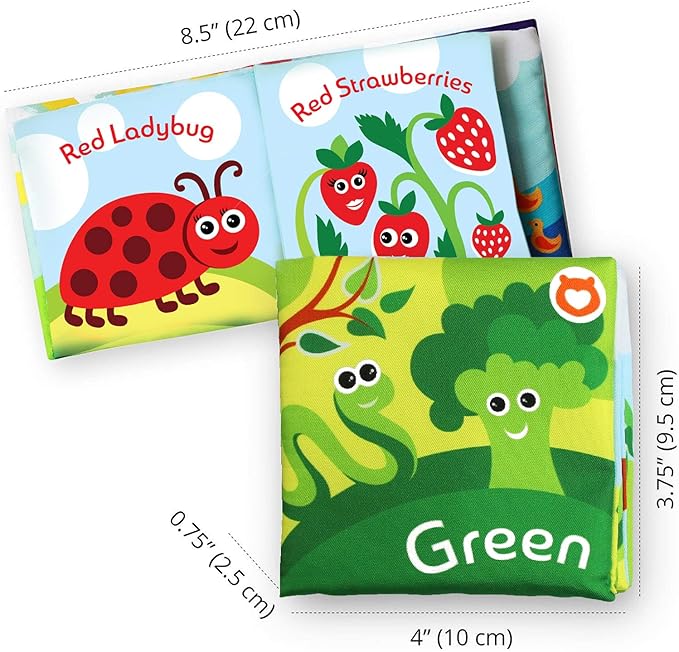 Cloth Books for Babies (Set of 9) - Color Recognition Series. Soft Books for Babies. Touch and Feel Crinkle Paper. Baby Learning Toys/Educational Toys for 3 Months to 4 Years Old