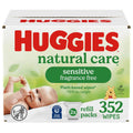Huggies Natural Care Sensitive Baby Wipes, Unscented, Hypoallergenic, 99% Purified Water, 2 Refill Packs (352 Wipes Total)