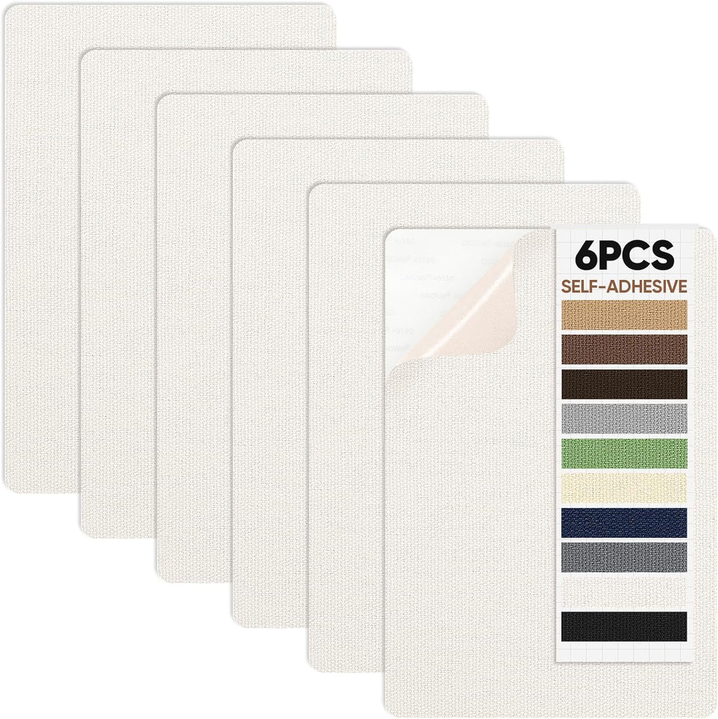 Canvas Patch 5.5 x 8 Inches 6Pcs Self-Adhesive Waterproof Canvas Patch Kit for Repairing Tents,Sofas,Boat Covers,Camping Chair,Awnings,Car Seats.（Beige）