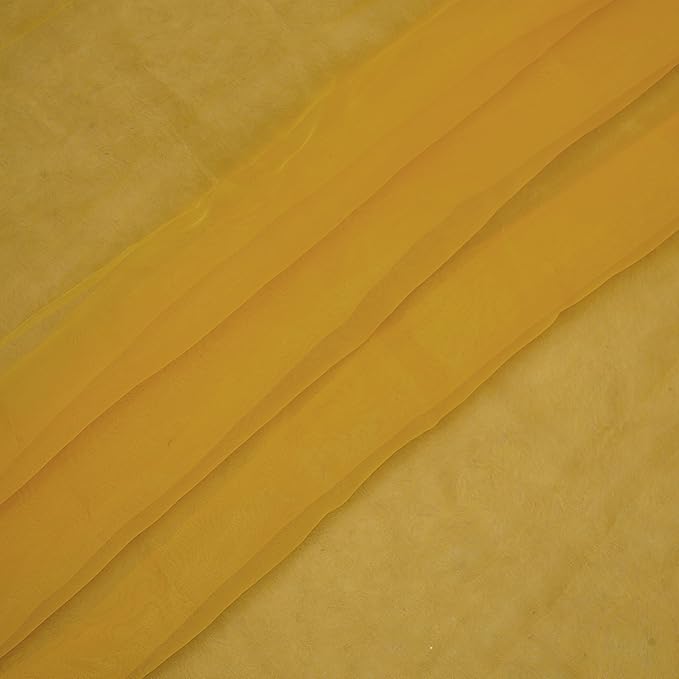 Organza Fabric 10 Yard Bridal Solid Sheer Bolt for Home Décor, Table Décor, Bridal, Fashion, Crafts, Decorations Silky Shiny Organza 44" - (10 Yard, Golden)