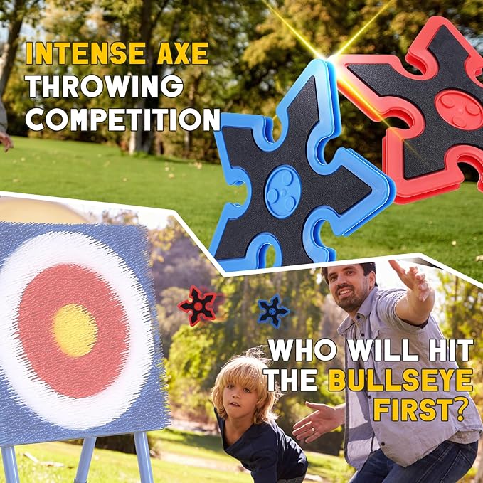 Throwing Axe for Axe Throwing Game for Backyard, Throwing Axe Set with Throwing Star for Outdoor Games, Durable and Fun for All Ages