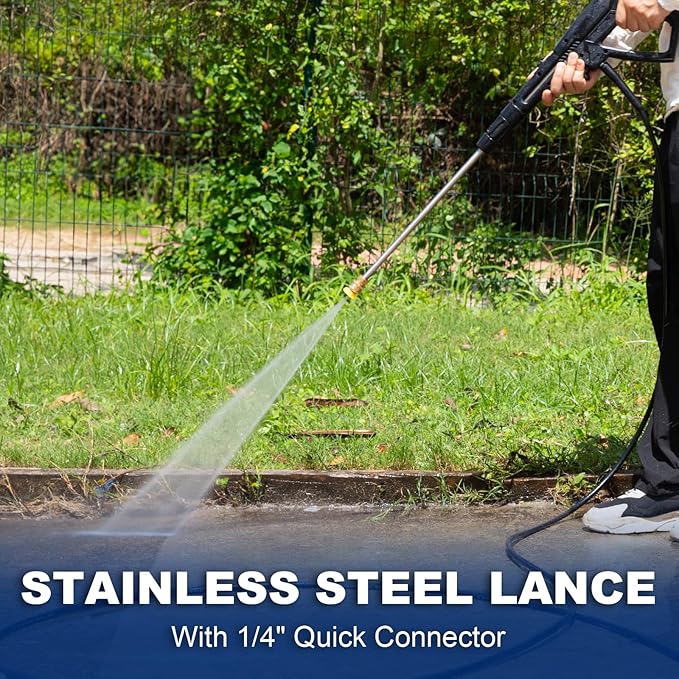 BILT HARD 1.76 GPM 2300 PSI Electric Pressure Washer, Power Motor with Stainless Steel Wand, 4 Spray Nozzles, Built-in Detergent Tank, 20Ft Hose, 35Ft Power Cord for Cars/Driveway/Fences/Home/Patios
