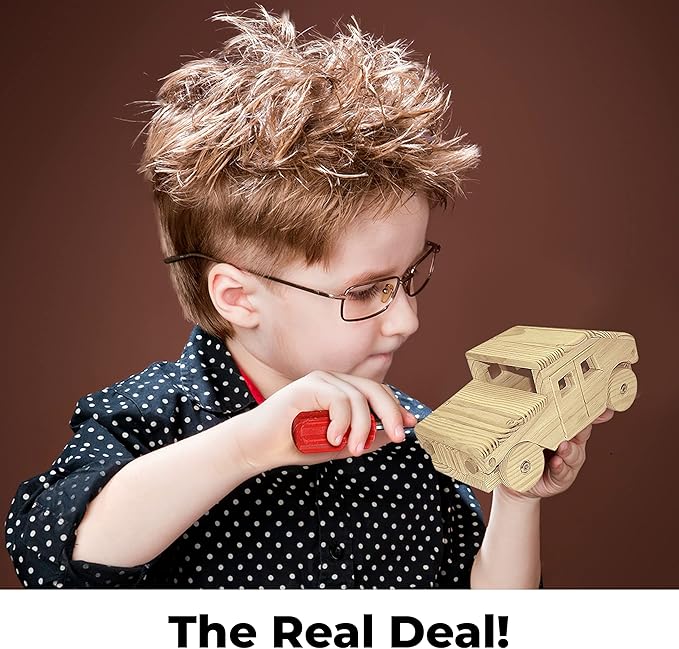 Kraftic Woodworking Building Kit for Kids and Adults, 3 Educational DIY Carpentry Construction Wood Model Kit STEM Toy Projects for Boys and Girls - Wooden Military Vehicle, Excavator and Bird-Feeder