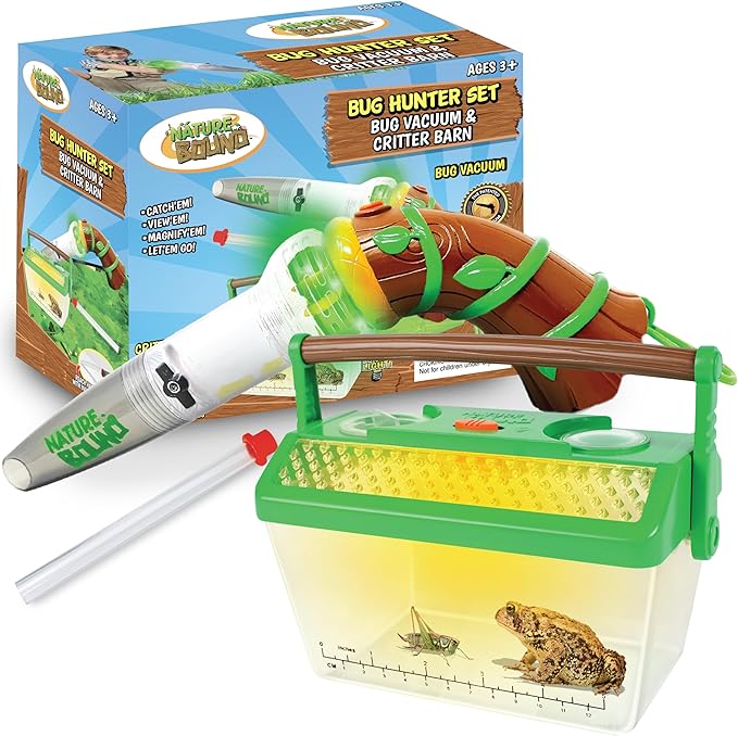 Nature Bound Bug Catcher Toy, Eco-Friendly Bug Vacuum, Catch and Release Indoor/Outdoor Play, Ages 3 to 12, Green, Complete Kit for Kids, Includes Capture Core with Magnification