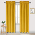 DWCN Yellow Room Darkening Blackout Curtains - Thermal Insulated Privacy Energy Saving Window Curtain Drapes 38 x 72 inch Length, Set of 2 Bedroom Living Room Curtains