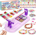 Friendship Bracelet Making Kit, Arts and Crafts Loom Bracelet Maker for Kids, Jewelry String Making supplies with 3 Thread Styles & 6 Bead Types, Christmas Birthday Gifts for Girls Ages 6 7 8 9 10+
