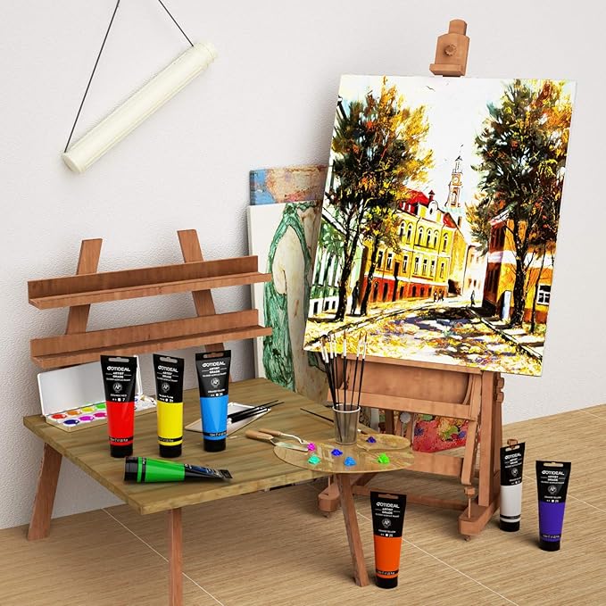 GOTIDEAL Acrylic Paint Metallic Rose Gold(120ml, 4.1 oz) Non Toxic Non Fading,Rich Pigments for Painters, Adults & Kids, Ideal for Canvas Wood Clay Fabric Ceramic Craft Supplies