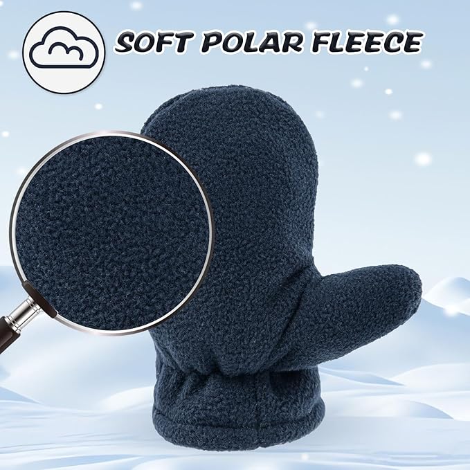 BAVST Baby Toddler Winter Mittens Girls Warm Fleece Lined Gloves Kids Sherpa Lined Mittens for Boys