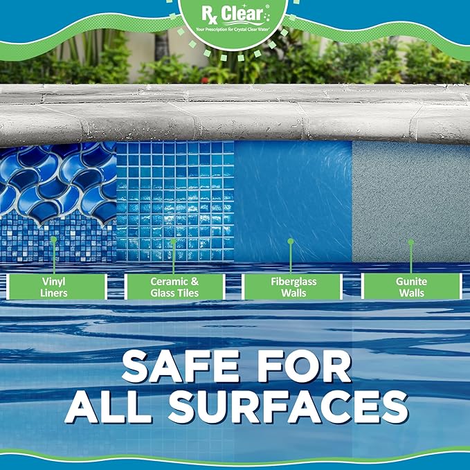 Rx Clear 1" Inch Chlorine Tabs | 50 Pounds | Use Tablets as Bactericide, Algaecide, & Disinfectant in Swimming Pools | Stabilized, Long Lasting, Slow Dissolving, & UV Protected