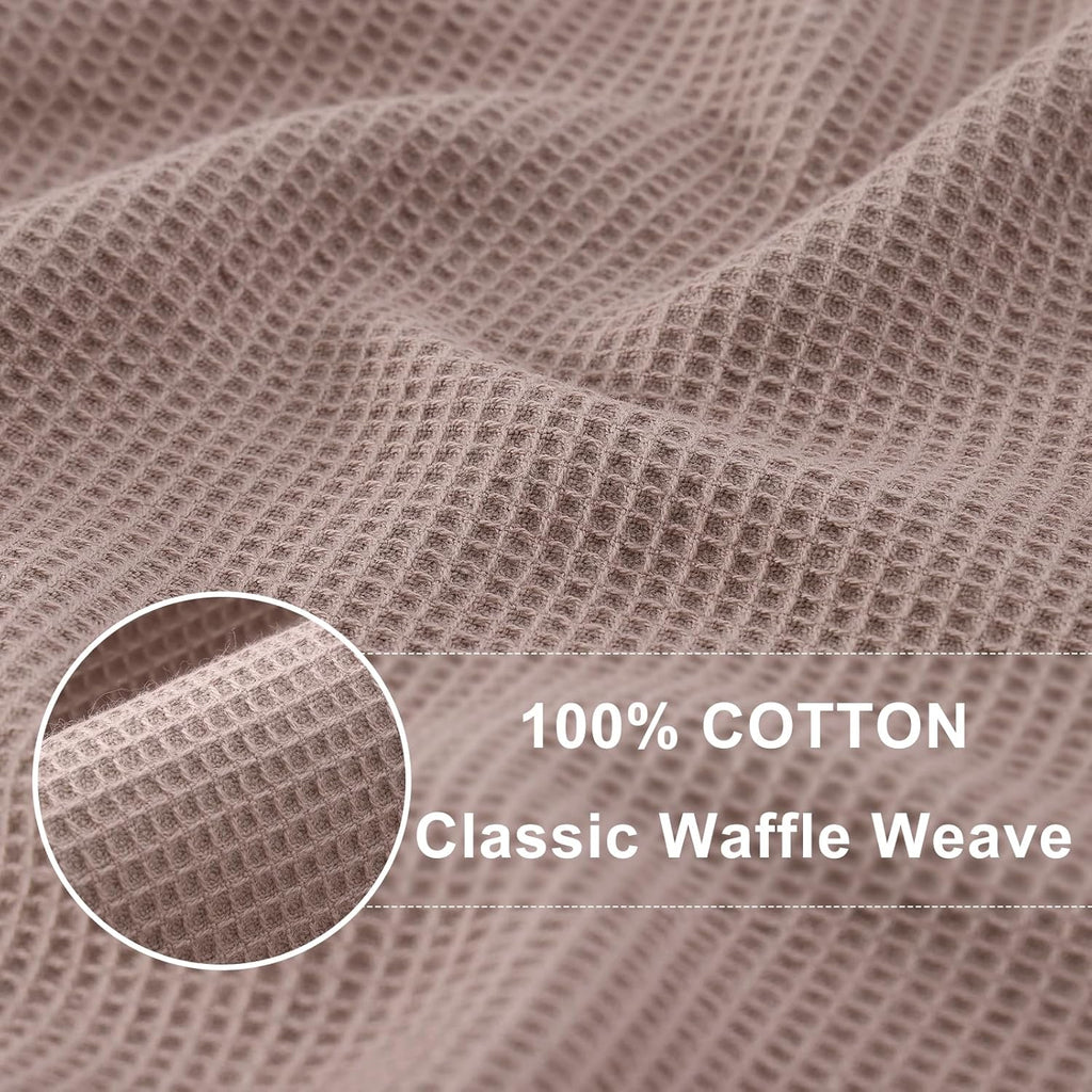 Homaxy 100% Cotton Waffle Weave Kitchen Towels - 4 Pack Soft and Absorbent Dish Towels - 16 x 26 Inches Quick Dry Hand Towels - Brown