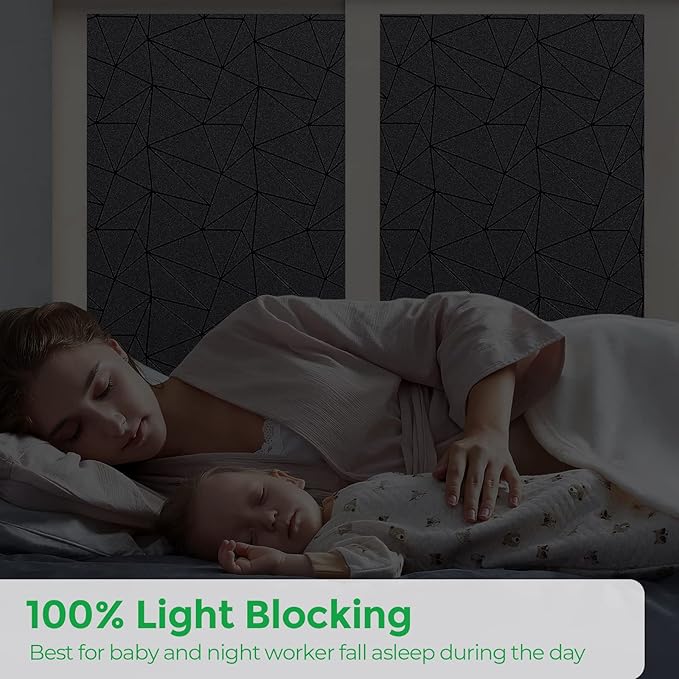 Coavas Blackout Window Privacy Film, Frosted Glass Static Cling, Decorative for Bathroom Door, UV Blocking Window Cling, Non-Adhesive Vinyl Sticker, Day and Night Windows Tint for Home,17.5x78.7 inch