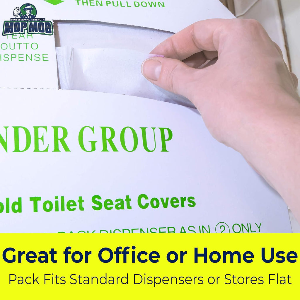Biodegradable Half-Fold Toilet Seat Covers 500 Pk. Self-Flushing, Disposable Potty Papers Keep Toilets Clean and Family Healthy. Sanitary Paper Safety Covers for Commercial, Home, Travel and Kids Use