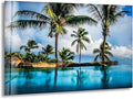My Photostation.com 43Wx27H'' Island & Blue Sea Glass Wall ArtTempered Glass Printing Wall Decor Large Wall Art Wall Hangings