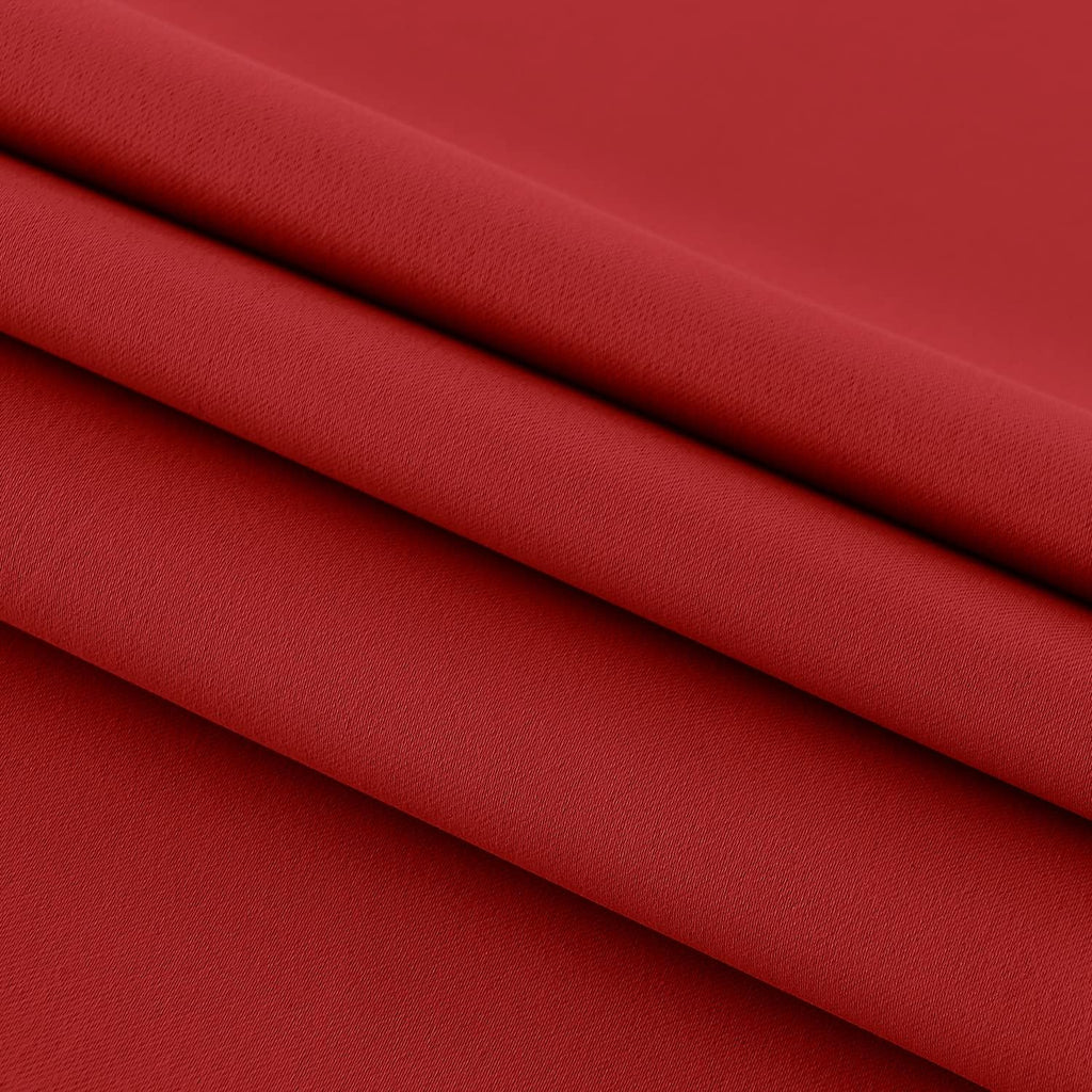 DWCN French Door Curtain - Rod Pocket Thermal Blackout Panel for Glass Window, Christmas, Kitchen and Patio - Privacy, 36 X 72 Inches Long, 1 Panel With Tieback, Red