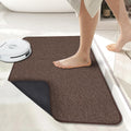 Bath Mat,Ultra Thin Bathroom Rugs,Rubber Bath Mats for Bathroom,No Slip Bath Rugs,Quick Dry,Machine Washable,Low Pile,Absorbent,Shower Outside,Sink,Home Decor Accessories.Brown,1'8"x2'8"(20x32inch)