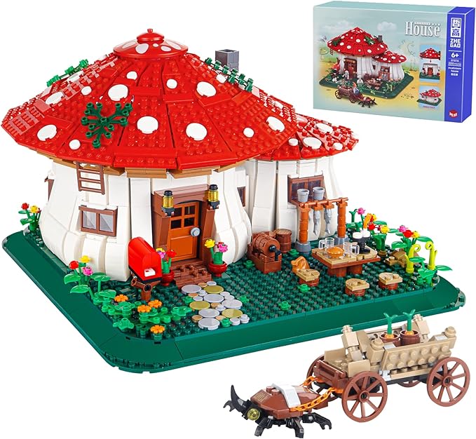 2233PCS Mushroom House Building Blocks,Creative Ideals Treehouse Building Blocks, Best Present for 6+ Boys, Girls or Adults