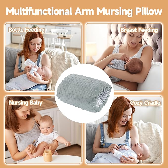 MABOZOO Arm Pillow for Feeding Baby,Flower Print Cozy Cradle Arm Pillow Soft Cotton Bottle Feeding Pillows for Newborn,Double-Sided Available