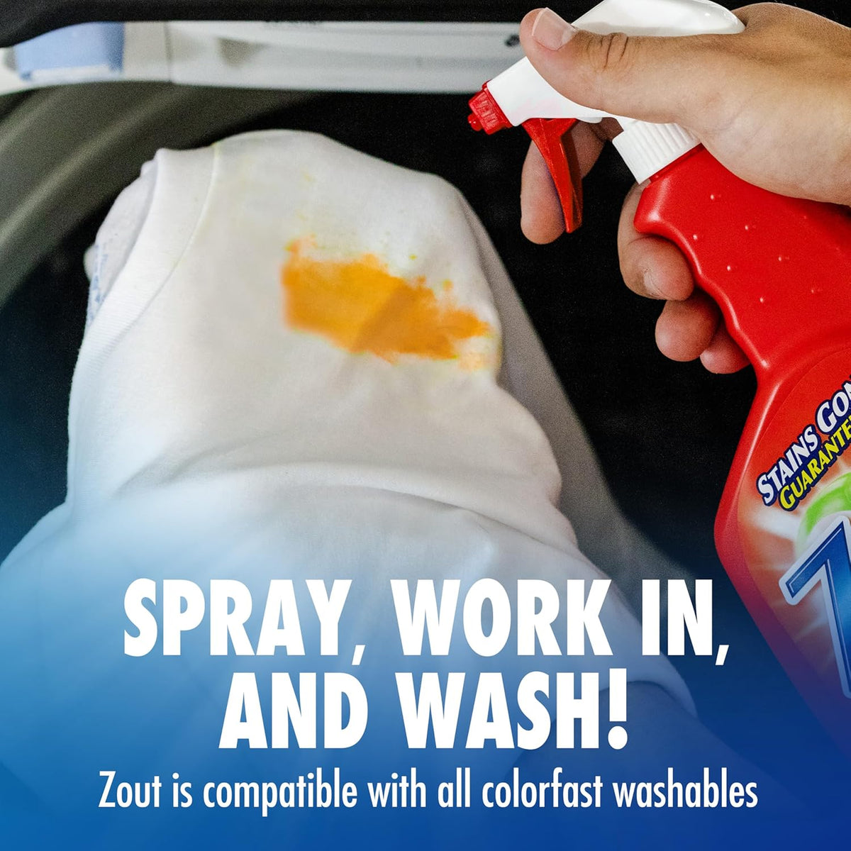 Zout Laundry Stain Remover Spray, Triple Enzyme Formula, 22 Ounce Bottles, 2-Pack