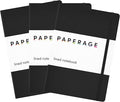 PAPERAGE Lined Journal Notebook, 3 Pack, (Black), 160 Pages, Medium 5.6 in x 8 in - 100 GSM Thick Paper – Hardcover Journaling Notebook for Work, School & Note Taking