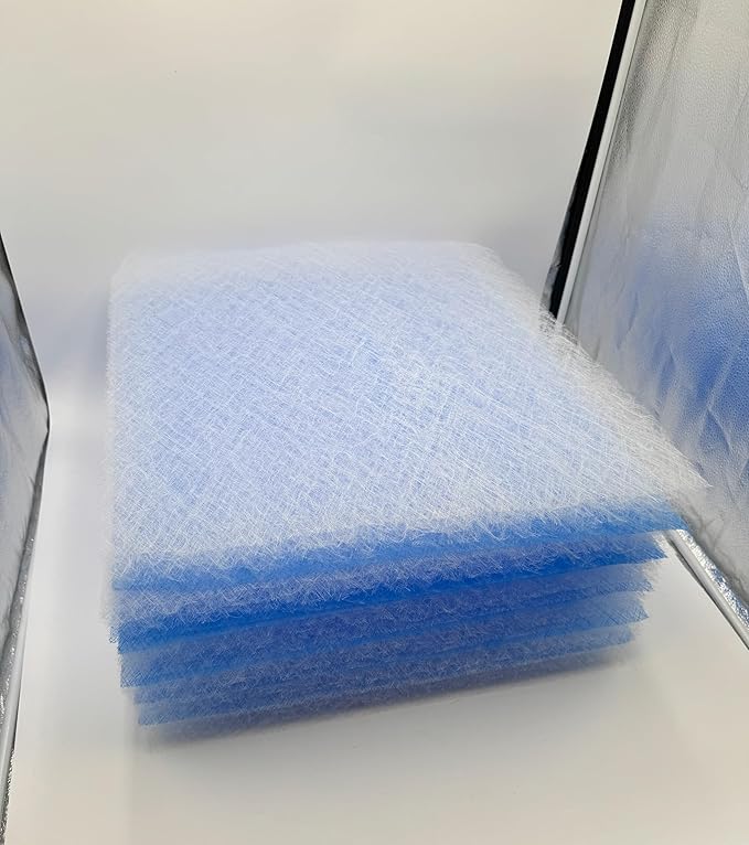Paint Booth Exhaust Fiberglass Filter, Blue/White Paint Arrestor for Spray Booth (600/case, 24" x 24")