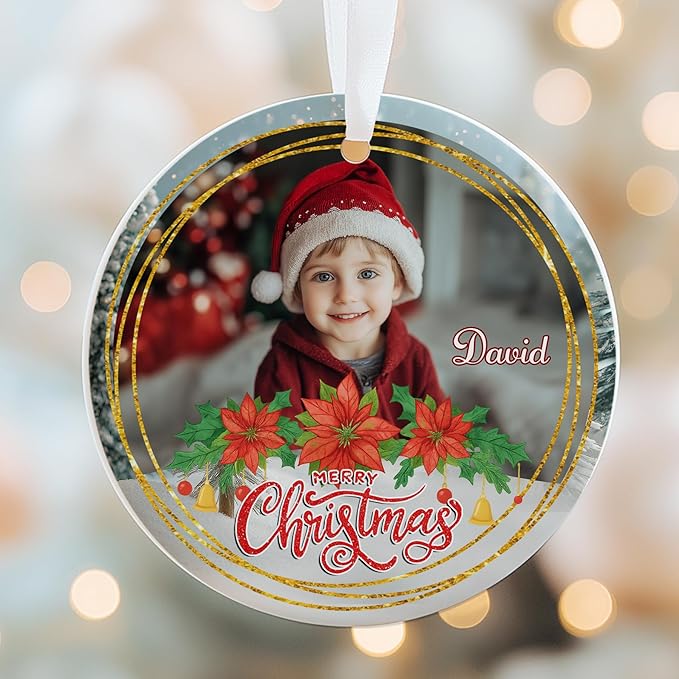 Personalized Baby Christmas Ornament 2025 - Custom Photo Ornament for New Babies - Sweet New Parents, Mom, Dad Keepsake - Christmas, Birthday Gift for Newborn, Boy, Girls, Mom, Dad, Family